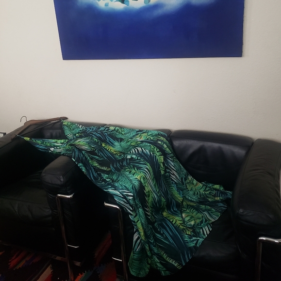 Fashion Nova Vacation Nights Tropical Maxi Dress in Green. - Picture 3 of 9